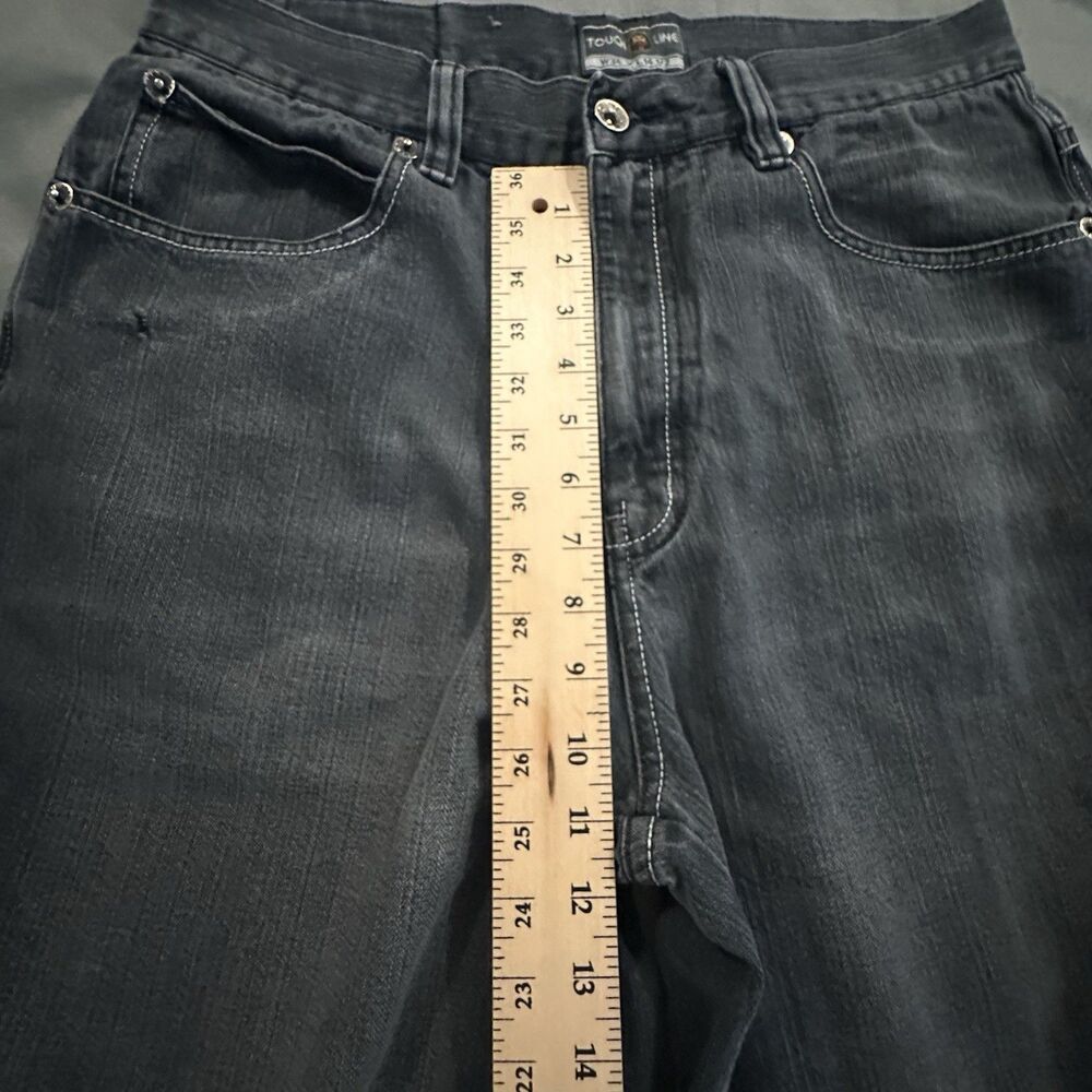 Vintage Jean Shorts Baggy Skater Streetwear Hip Hop Y2K Black Denim Faded - Picture 3 of 11